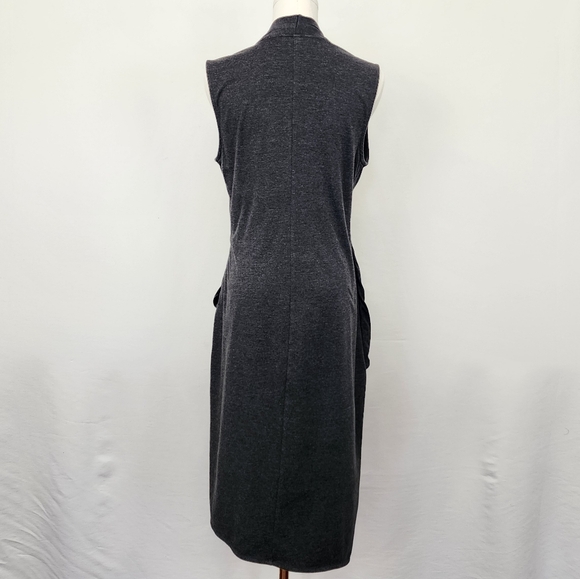 Athleta Duel Drape Dress Medium Charcoal Gray - Picture 6 of 9